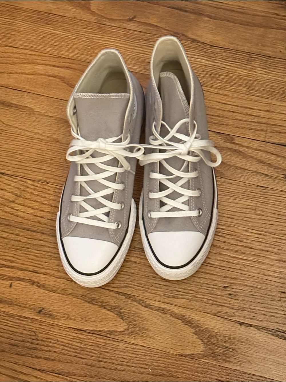 Converse High-Top Canvas Sneakers in Light Gray and White